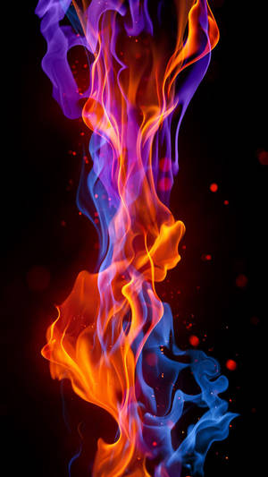 Iphone Purple Orange Blue Fire Wallpaper