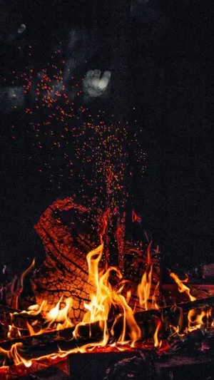 Iphone Wood Fire Vibes Wallpaper