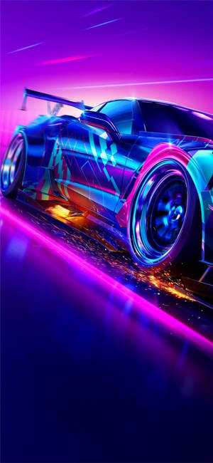 Iphone X Car Neon Chevrolet Corvette Wallpaper