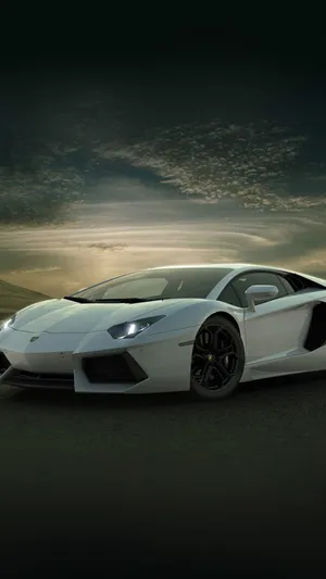 Iphone X Car White Lamborghini Aventador Wallpaper