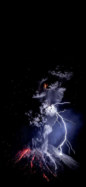 Iphone X Oled Lightning Volcano Eruption Wallpaper