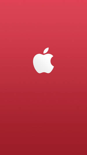 Iphone X Original White Apple Logo On Red Background Wallpaper