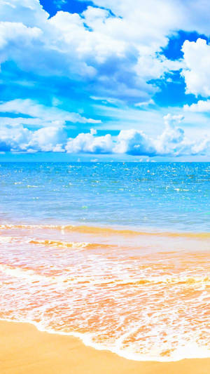 Iphone Xs Ocean Cloudy Blue Sky Wallpaper