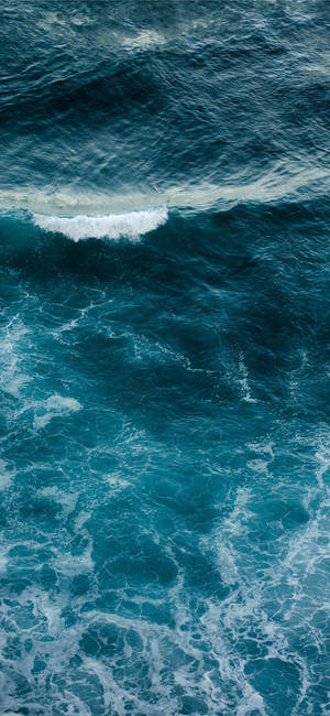 Iphone Xs Ocean Deep Blue Waves Wallpaper