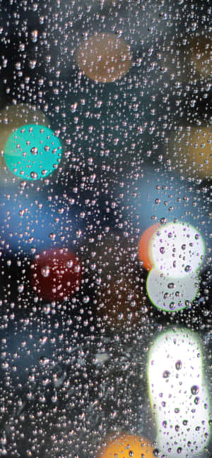 Iphones Xs Max Water Drops And Window Bokeh Wallpaper