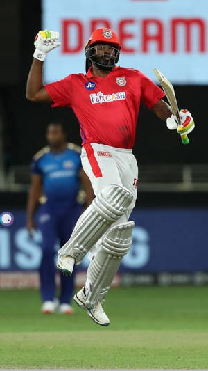 Ipl 2021 Chris Gayle Fist Pump Wallpaper