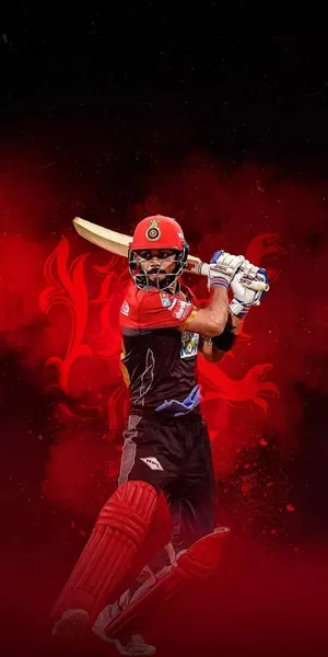 Ipl 2021 Virat Kohli Fiery Red Wallpaper
