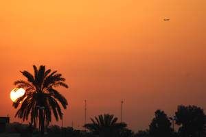 Iraq Sunset Sky Silhouette Wallpaper