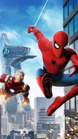 Iron Man And Spider Man Iphone Wallpaper