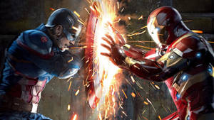 Iron Man Attacking Captain America Civil War Wallpaper