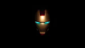 Iron Man Mask Logo On Black Wallpaper