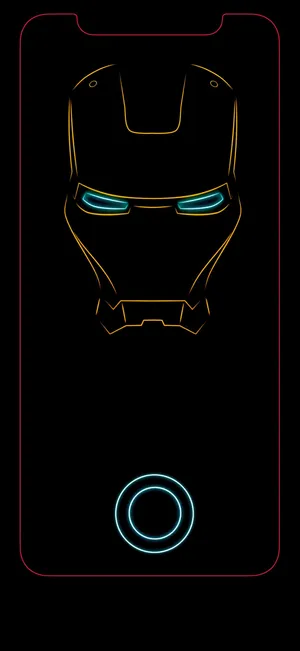 Iron Man Neon On Black Iphone X Wallpaper