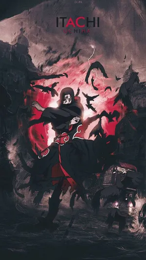 Itachi Uchiha Iphone With Black Crows Wallpaper