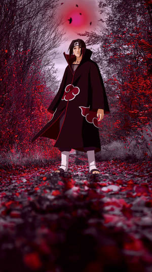 Itachi Uchiha Red Moon Wallpaper