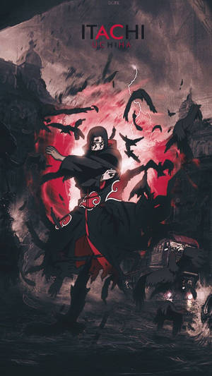 Itachi Uchiha With Black Crows Wallpaper
