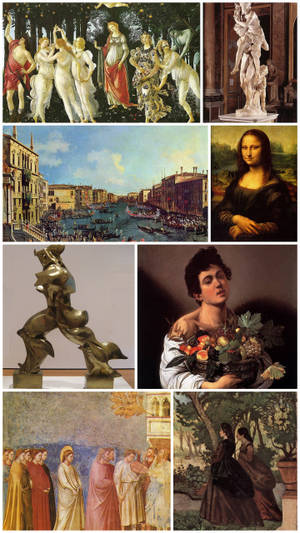 Italian Artworks Collage Wallpaper