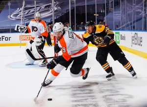 Ivan Provorov Philadelphia Flyers Vs. Boston Bruins Wallpaper