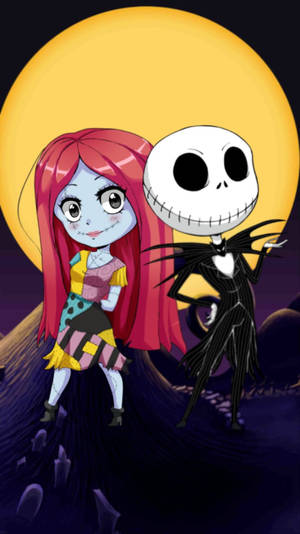 Jack And Sally Anime Art Wallpaper