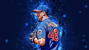 Jacob Degrom Flaring In Blue Wallpaper