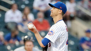 Jacob Degrom Holding A Baseball Wallpaper