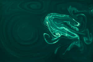 Jade Green Swirls Abstract Wallpaper