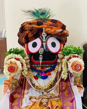 Jagannath With Checkered Turban Wallpaper