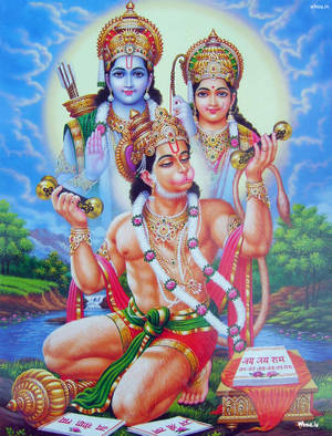 Jai Shri Ram Hanuman With Rama And Sita Wallpaper