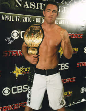 Jake Shields Holding Victory Belt Wallpaper