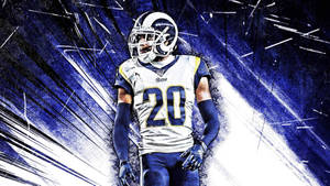 Jalen Ramsey Rams Cornerback In Blue Wallpaper