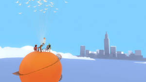 James And The Giant Peach Childish Drawing Wallpaper