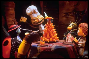 James And The Giant Peach Eating Bananas Wallpaper