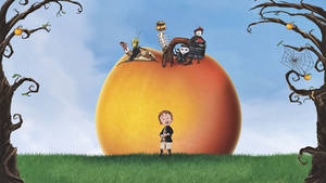 James And The Giant Peach Poster With Peach Wallpaper
