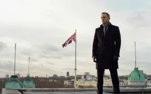 James Bond On A Rooftop Wallpaper