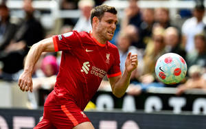 James Milner Running With Ball Wallpaper