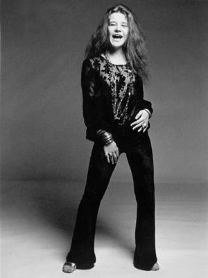 Janis Joplin Black And White Studio Photograph Wallpaper