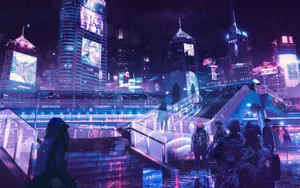 Japan Cyberpunk Iphone Screen Theme Wallpaper