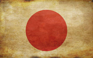 Japan Flag In Old Brown Backdrop Wallpaper