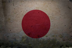 Japan Flag On An Old Wall Wallpaper