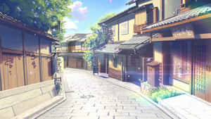 Japanese Aesthetic Houses Art Desktop Wallpaper