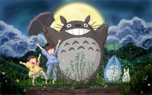 Japanese Anime Cute Totoro And Friends Wallpaper