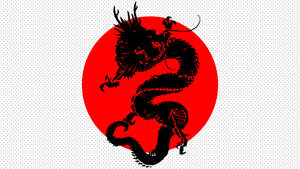 Japanese Dragon Pc Minimalist Black Japanese Flag Wallpaper
