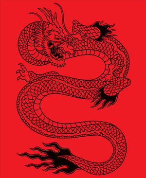 Japanese Dragon Tattoo Red Background Wallpaper