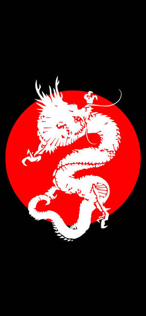 Japanese Dragon With Red Sun Wallpaper