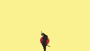 Japanese Samurai Pastel Yellow Wallpaper