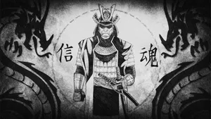 Japanese Samurai Twin Dragon Wallpaper