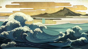 Japanese Waves Fantasy Art Wallpaper