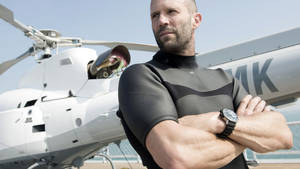 Jason Statham And Helicopter Wallpaper