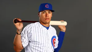 Javier Baez Pose With Baseball Bat Wallpaper