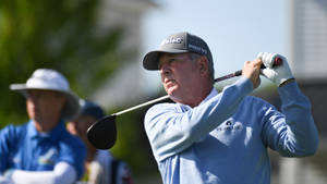 Jay Haas With Golf Club Over Shoulders Wallpaper