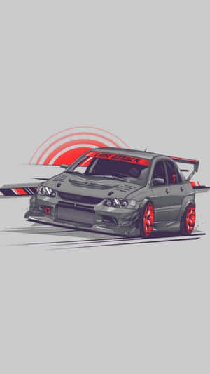 Jdm Art Mitsubishi Lancer Grey Wallpaper